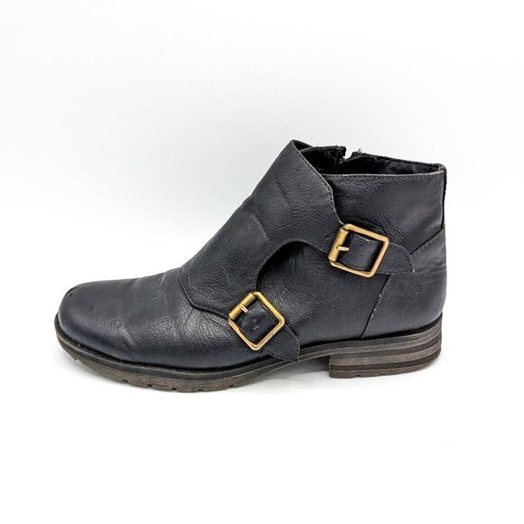 Naturalizer Braeburn Double Monk Strap Moto Boots Booties Women's 8 (38) Black - Picture 1 of 8